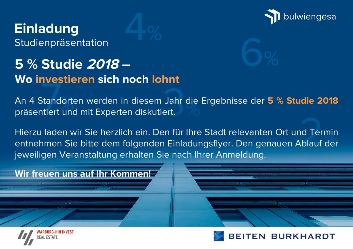 Save the Date: Präsentation 5 % Studie 2018
