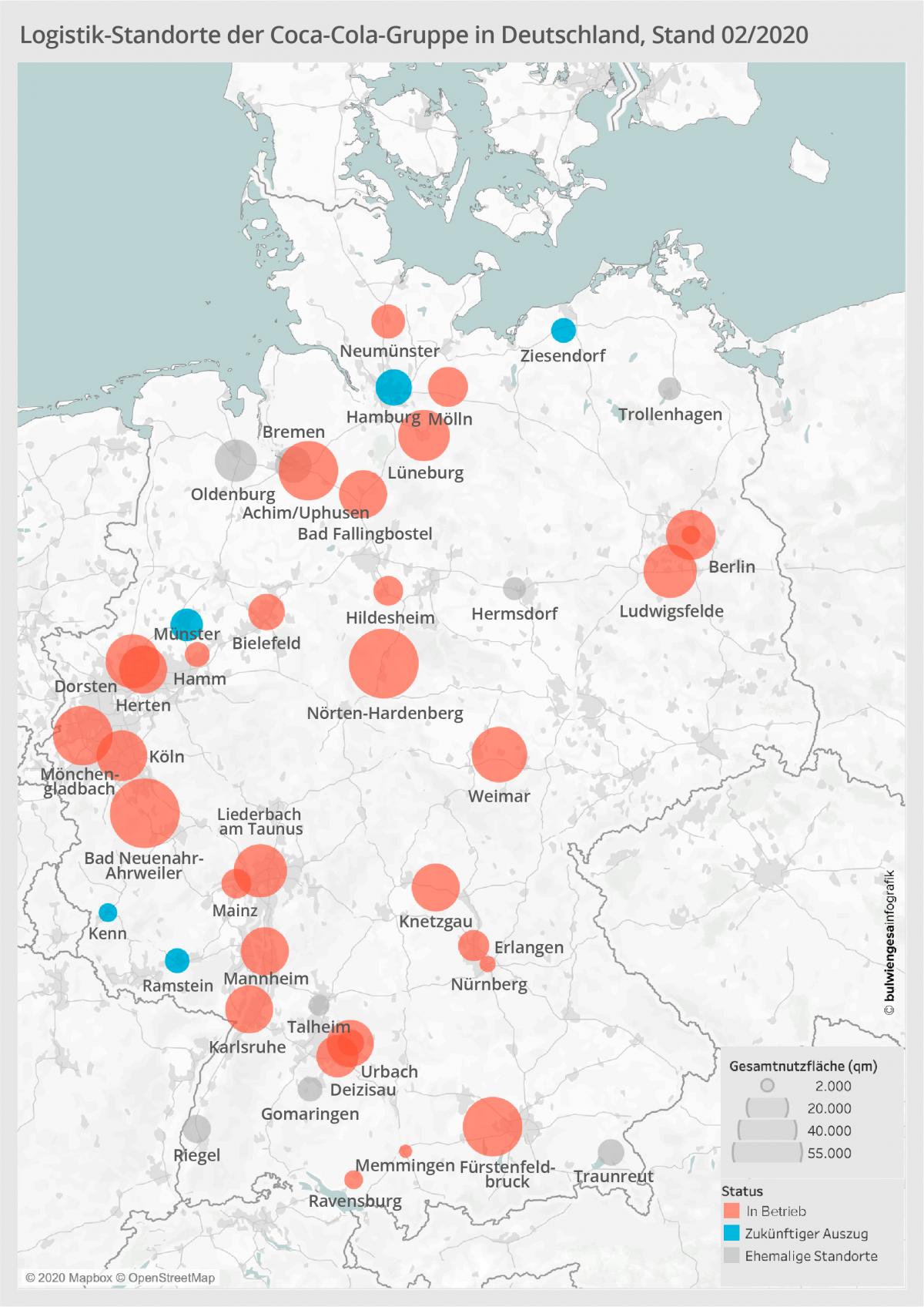 Karte Coca-Cola Standorte in Deutschland