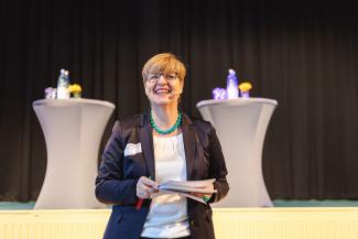 Fachtag BAG 19.09.2019, Moderatorin Monika Schneider, Agentur für Wohnkonzepte, Köln; Foto: Konstantin Börner 